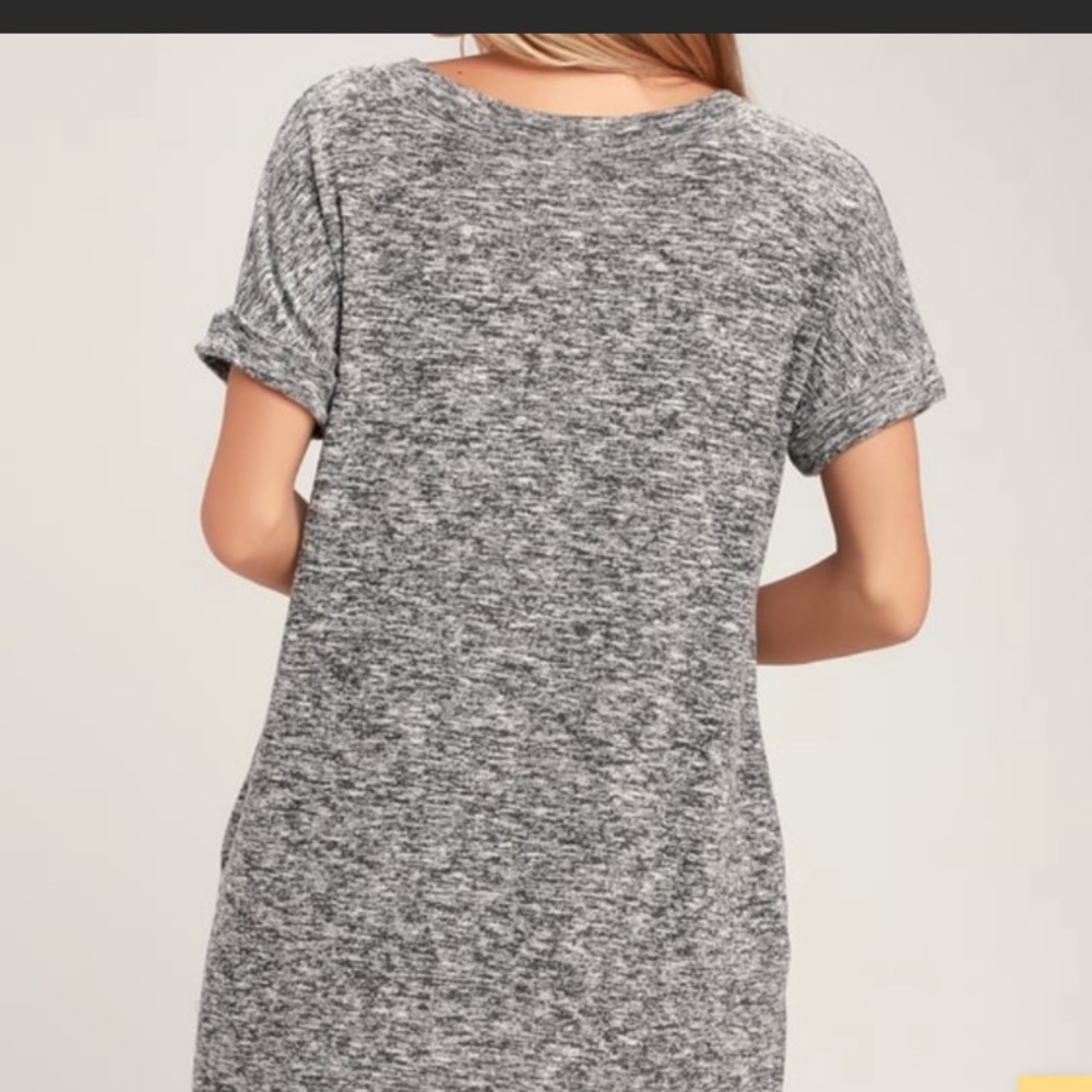 Lulu’s V-neck Shift Shirt Grey Woman’s Dress with side pockets sz S EUC - Picture 8 of 8